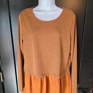 Betsey's Boutique Copper Colored Blouse Sz XL